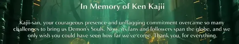 Ken Kajii in Demon's Souls (2020) credits