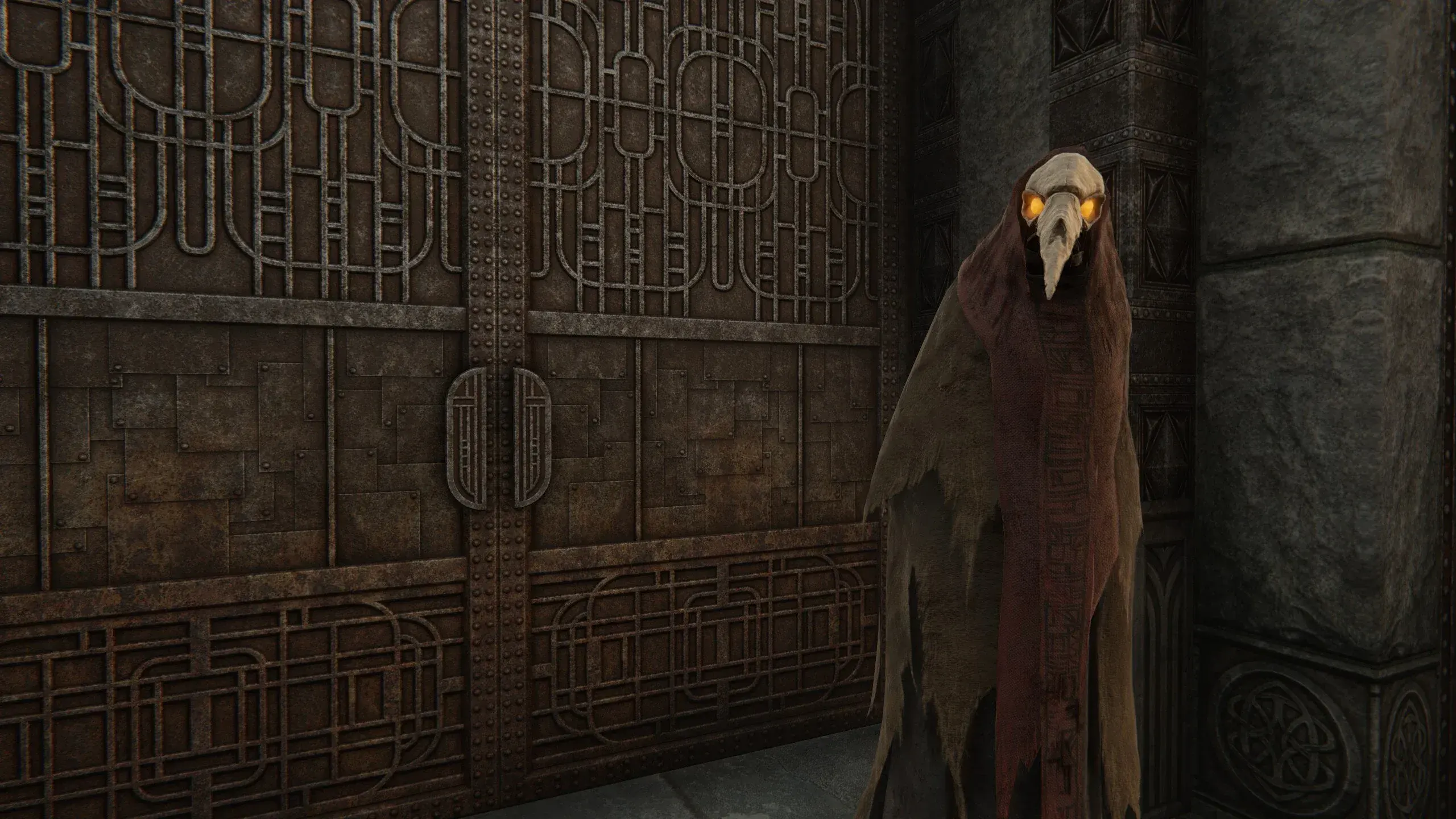 A finger on the doors of the Cathedral